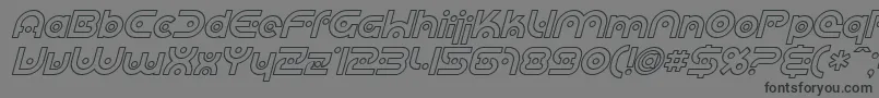 Шрифт SfPlanetaryOrbiterOutlineItalic – чёрные шрифты на сером фоне