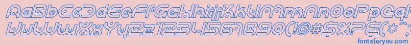 SfPlanetaryOrbiterOutlineItalic Font – Blue Fonts on Pink Background