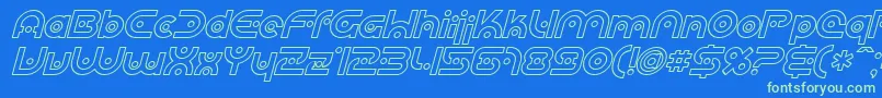 Шрифт SfPlanetaryOrbiterOutlineItalic – зелёные шрифты на синем фоне