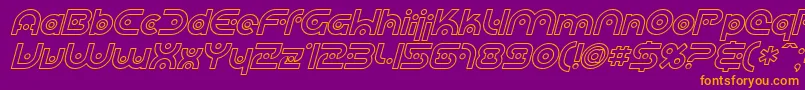 fuente SfPlanetaryOrbiterOutlineItalic – Fuentes Naranjas Sobre Fondo Morado