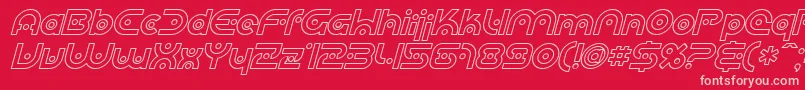 SfPlanetaryOrbiterOutlineItalic Font – Pink Fonts on Red Background