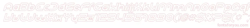 SfPlanetaryOrbiterOutlineItalic-fontti – vaaleanpunaiset fontit valkoisella taustalla