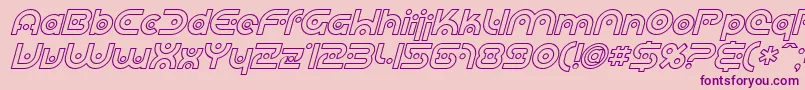 SfPlanetaryOrbiterOutlineItalic Font – Purple Fonts on Pink Background