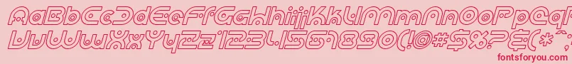 SfPlanetaryOrbiterOutlineItalic Font – Red Fonts on Pink Background