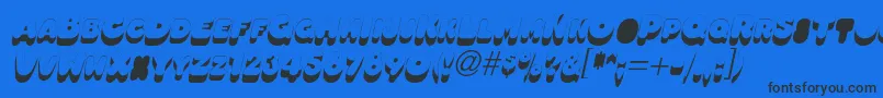 OleadsshadowscapssskItalic Font – Black Fonts on Blue Background