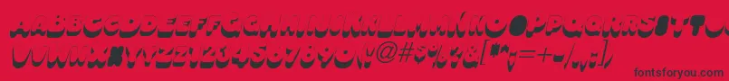 fuente OleadsshadowscapssskItalic – Fuentes Negras Sobre Fondo Rojo