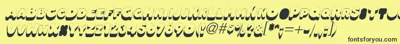 Шрифт OleadsshadowscapssskItalic – чёрные шрифты на жёлтом фоне