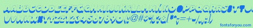 fuente OleadsshadowscapssskItalic – Fuentes Azules Sobre Fondo Verde