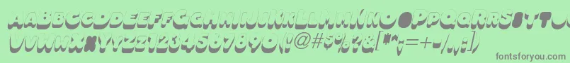 Шрифт OleadsshadowscapssskItalic – серые шрифты на зелёном фоне