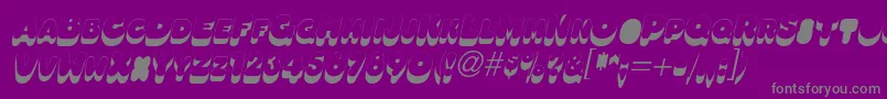 OleadsshadowscapssskItalic-fontti – harmaat kirjasimet violetilla taustalla
