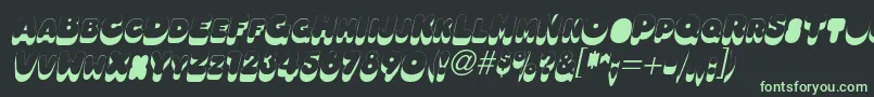 OleadsshadowscapssskItalic Font – Green Fonts on Black Background