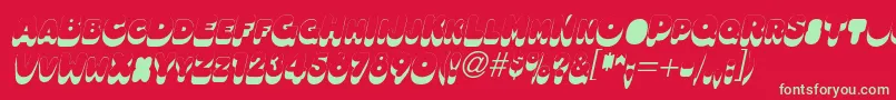 fuente OleadsshadowscapssskItalic – Fuentes Verdes Sobre Fondo Rojo