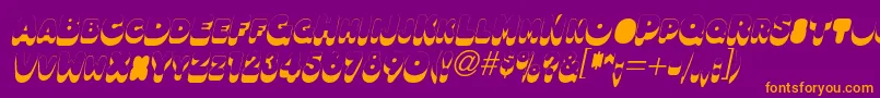 OleadsshadowscapssskItalic Font – Orange Fonts on Purple Background