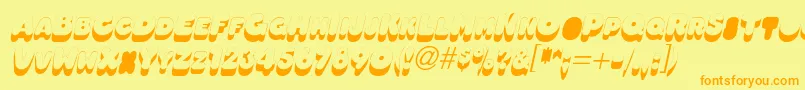 Шрифт OleadsshadowscapssskItalic – оранжевые шрифты на жёлтом фоне