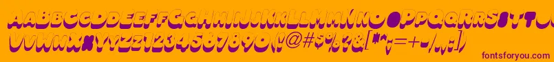 Police OleadsshadowscapssskItalic – polices violettes sur fond orange