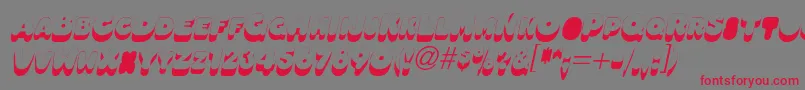 OleadsshadowscapssskItalic Font – Red Fonts on Gray Background