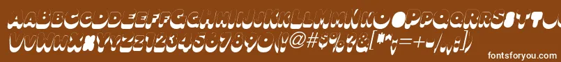 OleadsshadowscapssskItalic Font – White Fonts on Brown Background