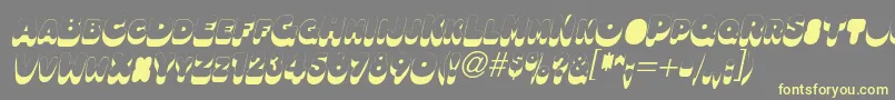 Шрифт OleadsshadowscapssskItalic – жёлтые шрифты на сером фоне