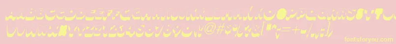 OleadsshadowscapssskItalic Font – Yellow Fonts on Pink Background