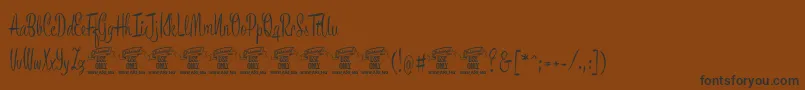 フォントBronzescriptPersonaluse – 黒い文字が茶色の背景にあります