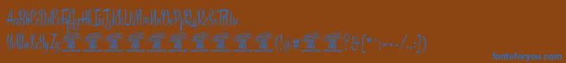 BronzescriptPersonaluse Font – Blue Fonts on Brown Background
