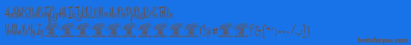 Шрифт BronzescriptPersonaluse – коричневые шрифты на синем фоне