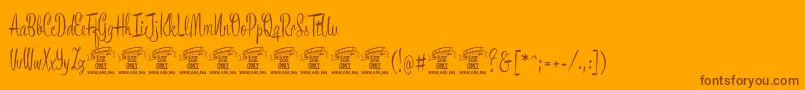 BronzescriptPersonaluse-Schriftart – Braune Schriften auf orangefarbenem Hintergrund