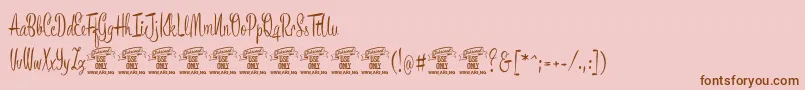 Fonte BronzescriptPersonaluse – fontes marrons em um fundo rosa