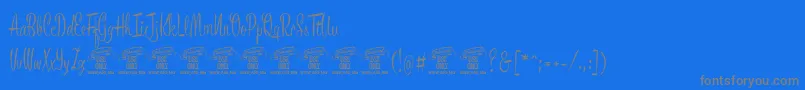 BronzescriptPersonaluse-Schriftart – Graue Schriften auf blauem Hintergrund