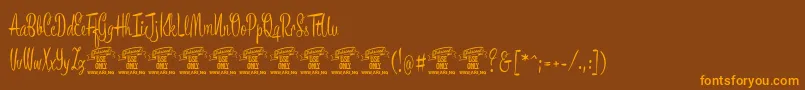 BronzescriptPersonaluse Font – Orange Fonts on Brown Background