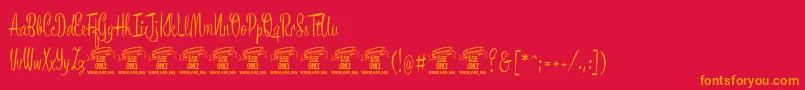 fuente BronzescriptPersonaluse – Fuentes Naranjas Sobre Fondo Rojo