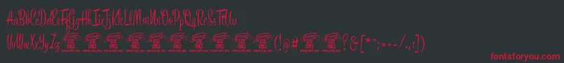 BronzescriptPersonaluse-Schriftart – Rote Schriften auf schwarzem Hintergrund