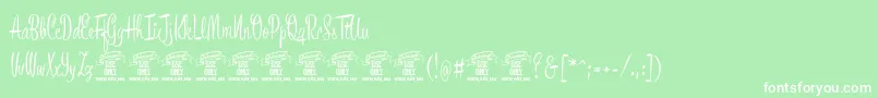 BronzescriptPersonaluse Font – White Fonts on Green Background