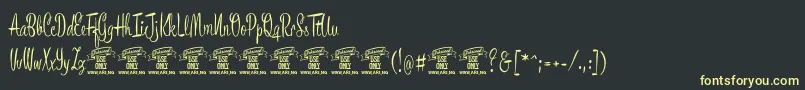 BronzescriptPersonaluse Font – Yellow Fonts on Black Background
