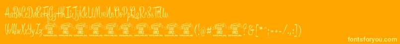 Шрифт BronzescriptPersonaluse – жёлтые шрифты на оранжевом фоне
