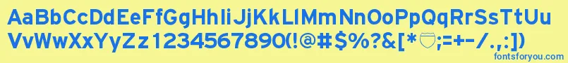 HitTheRoadRegular Font – Blue Fonts on Yellow Background