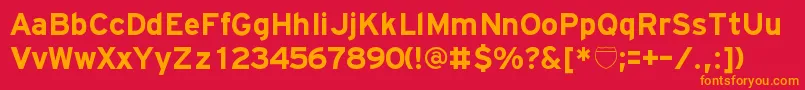 HitTheRoadRegular Font – Orange Fonts on Red Background