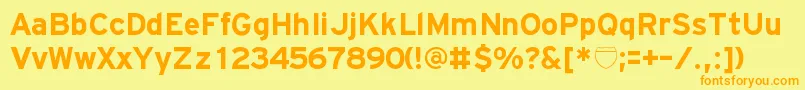 HitTheRoadRegular Font – Orange Fonts on Yellow Background