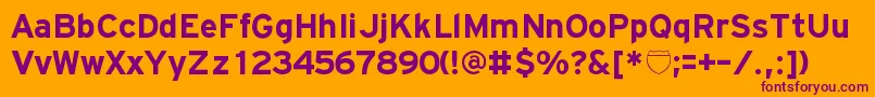 HitTheRoadRegular Font – Purple Fonts on Orange Background