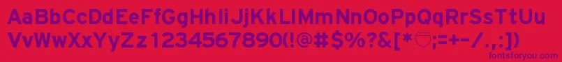 HitTheRoadRegular Font – Purple Fonts on Red Background
