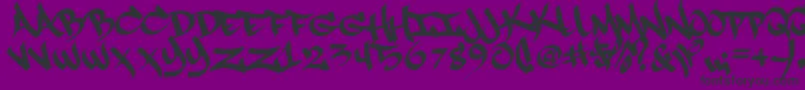 Rapscript09 Font – Black Fonts on Purple Background