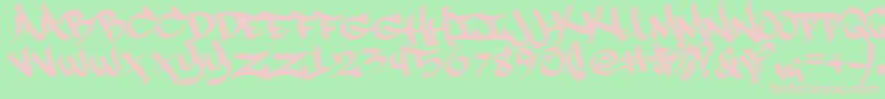 Rapscript09 Font – Pink Fonts on Green Background