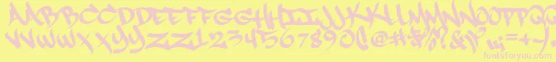 More about Rapscript09 Font Rapscript09 Font – Pink Fonts on Yellow Background