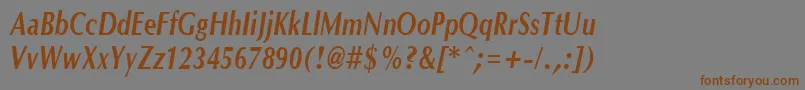 OptanecompactBoldItalic Font – Brown Fonts on Gray Background