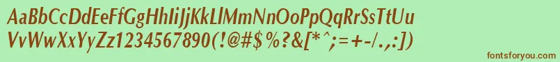 OptanecompactBoldItalic Font – Brown Fonts on Green Background