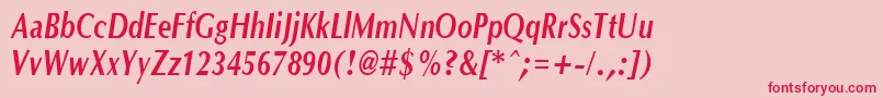 OptanecompactBoldItalic Font – Red Fonts on Pink Background