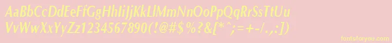 Шрифт OptanecompactBoldItalic – жёлтые шрифты на розовом фоне