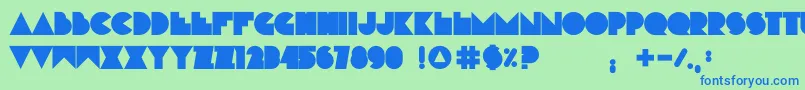 フォントRnsBoboDylan – 青い文字は緑の背景です。