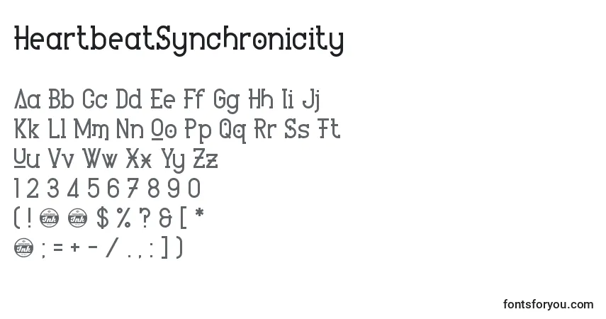 Schriftart HeartbeatSynchronicity – Alphabet, Zahlen, spezielle Symbole