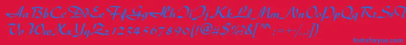 DiscipleRegular Font – Blue Fonts on Red Background